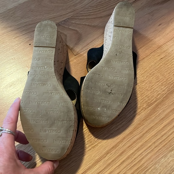 Cordani black leather cross slide wedge size 37 - Picture 6 of 8